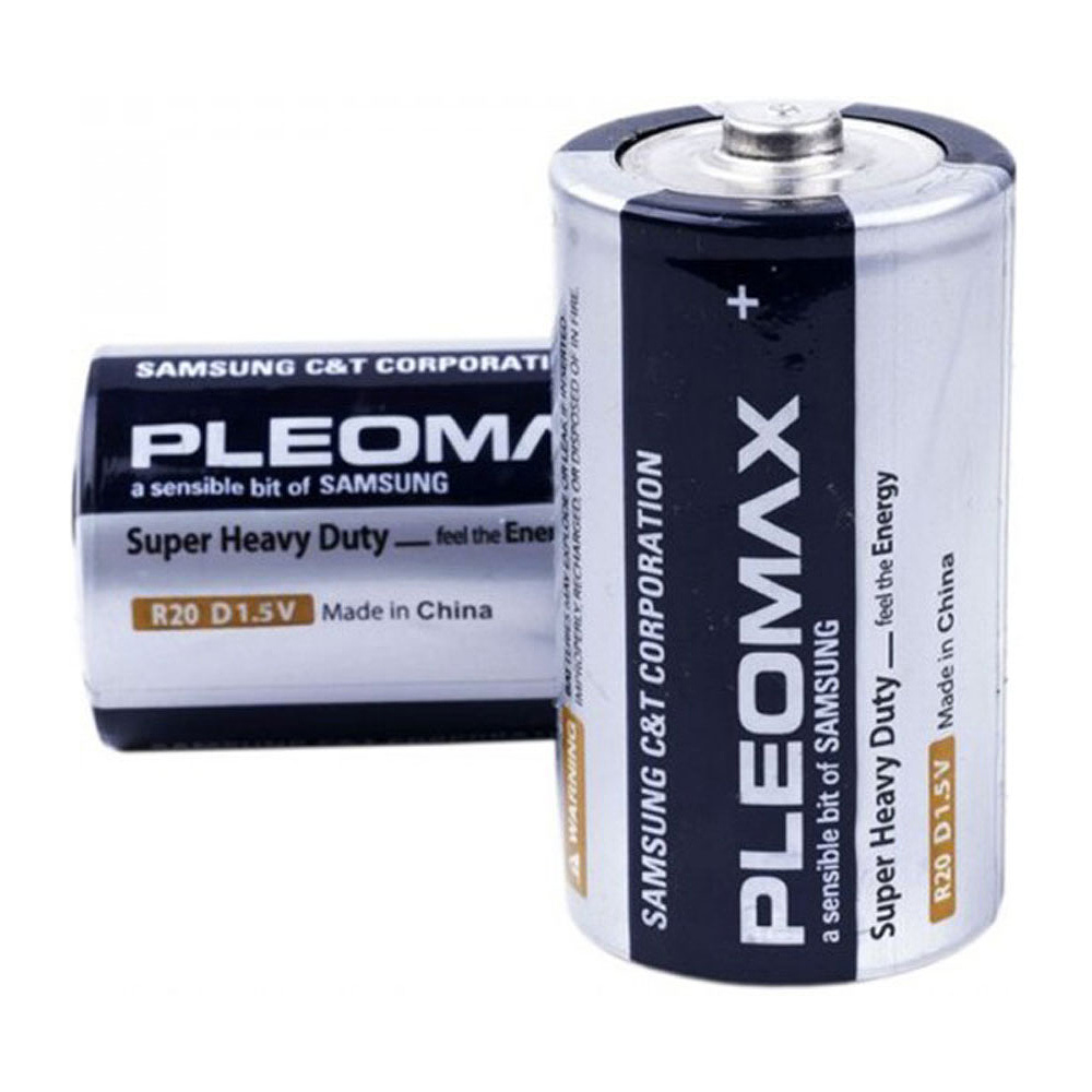 Батарейки солевые Samsung "Pleomax R20 D", 2 шт.