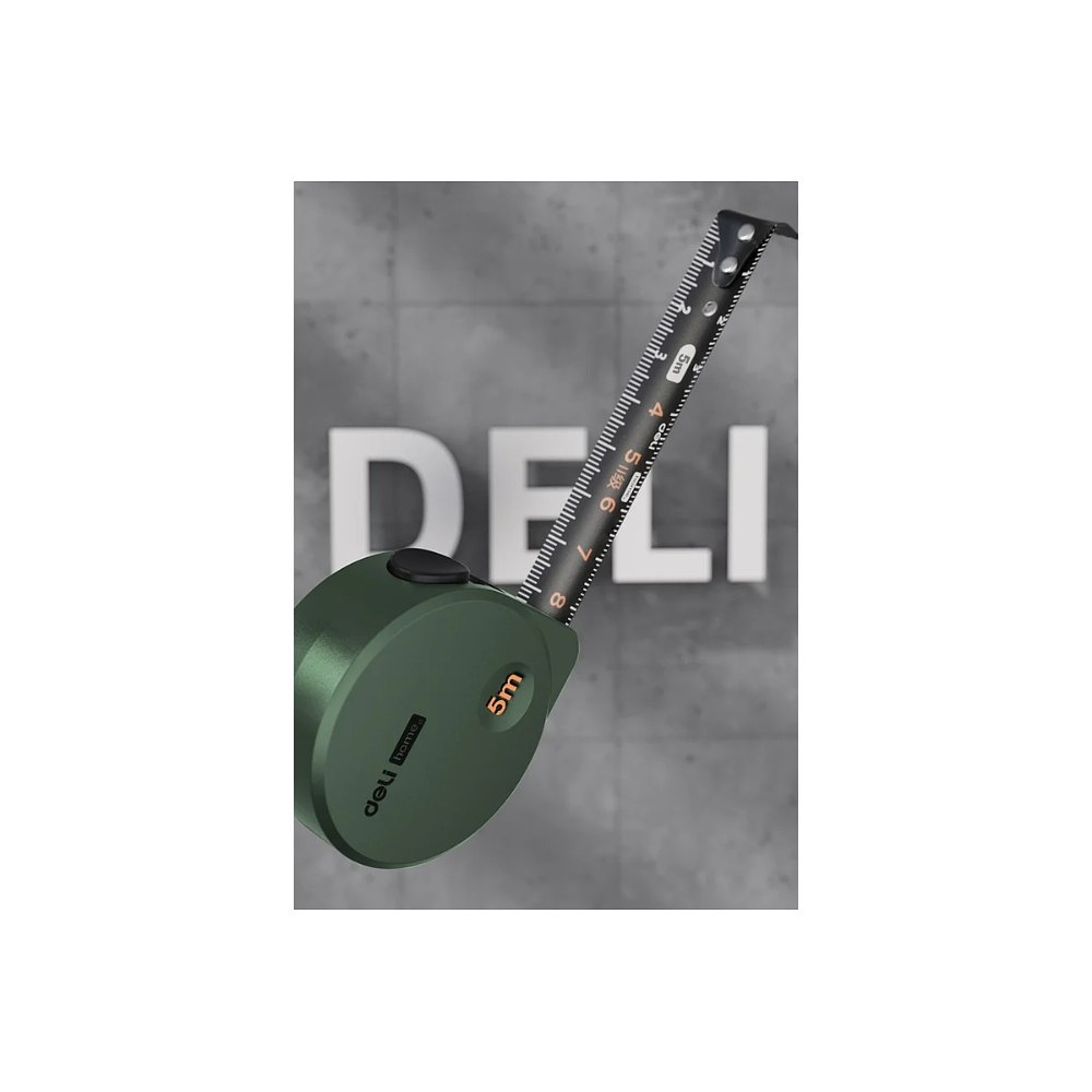 Рулетка Deli HS HT8519L, 5 м х 19 мм, Soft Touch, зеленый - 2