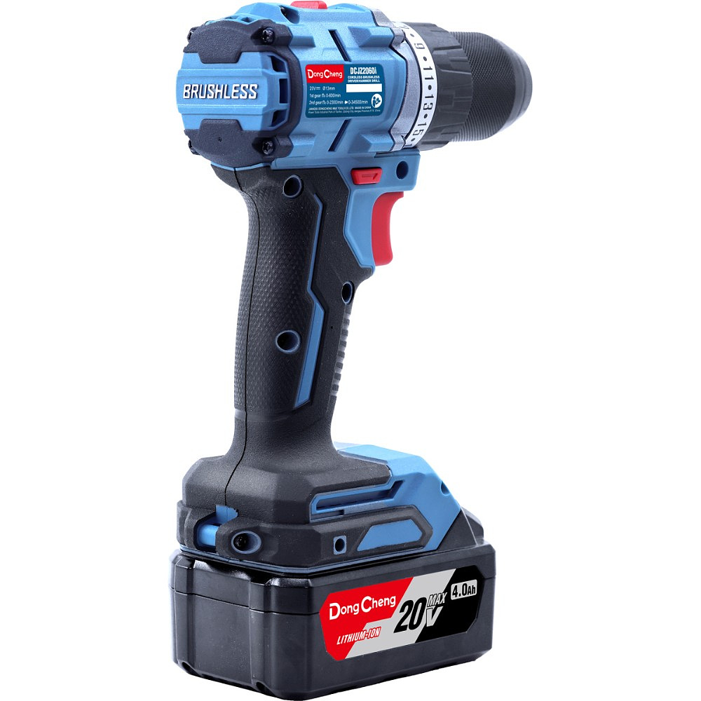 Набор аккумуляторного электроинструмента DongCheng DCKIT28 (TYPE EK), 20 В, 2 АКБ, 4 Ач, З/У 4 А (дрель-шуруповерт DCJZ2060i + гайковерт DCPB358) - 5