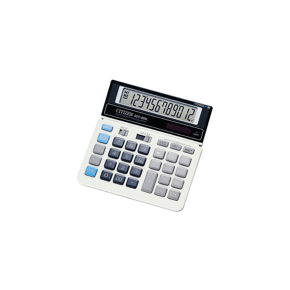 Калькулятор настольный Citizen "SDC-868L", 12-разрядный, белый