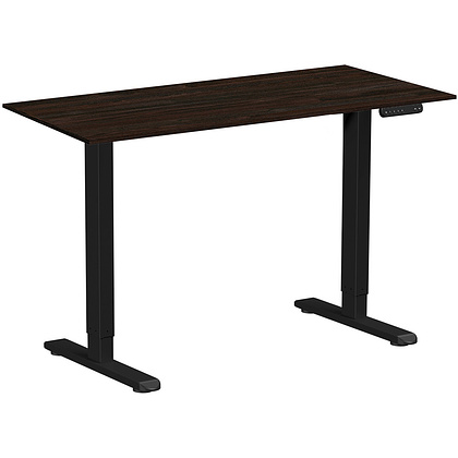 Стол с электроприводом WellDesk Prime 1300x675х18 черный/дуб термо черно-коричневый (9191461+9178193)