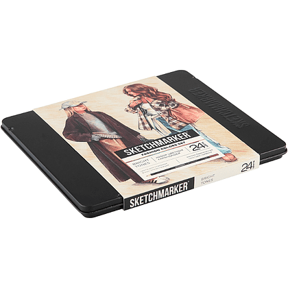 Цветные карандаши акварельные "Sketchmarker Мода", набор 24 цвета, жестяной пенал - 3