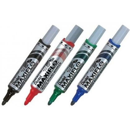 Набор маркеров для доски "MAXIFLO" со щеткой, 4 шт, ассорти - 2