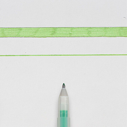 Ручка гелевая "Gelly Roll Stardust", 0.5 мм, прозрачный, стерж. лайм - 2