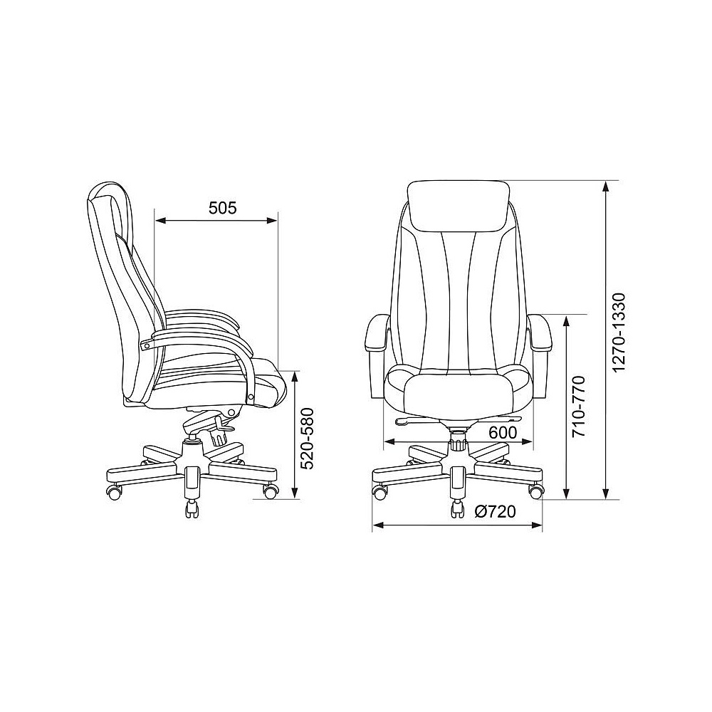 Кресло для руководителя Бюрократ "T-9922WALNUT/Black", кожа, дерево, черный - 6