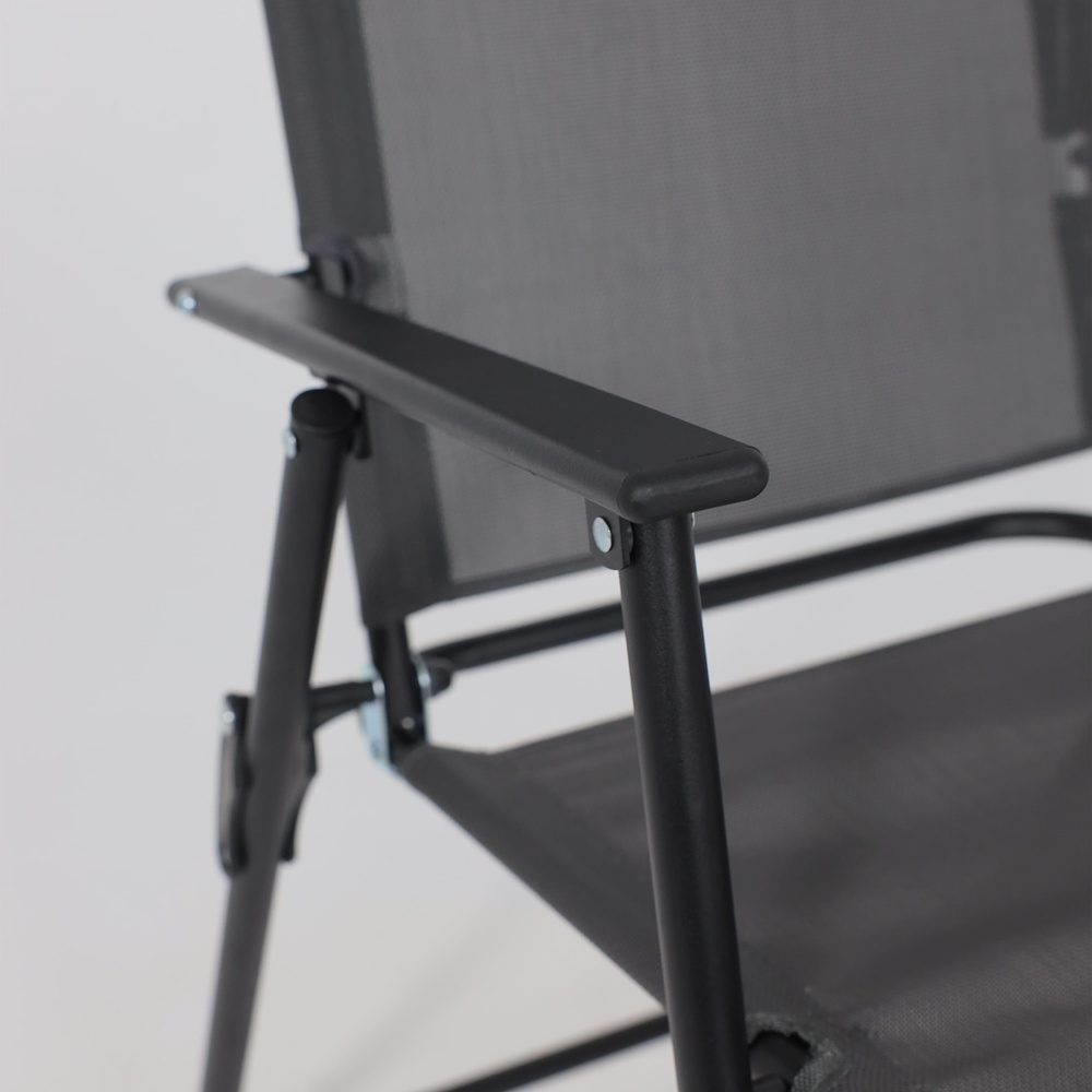 Комплект мебели садовой AksHome PICNIC (стол 1шт, 4 кресла, зонт 1шт), серый, черный - 23