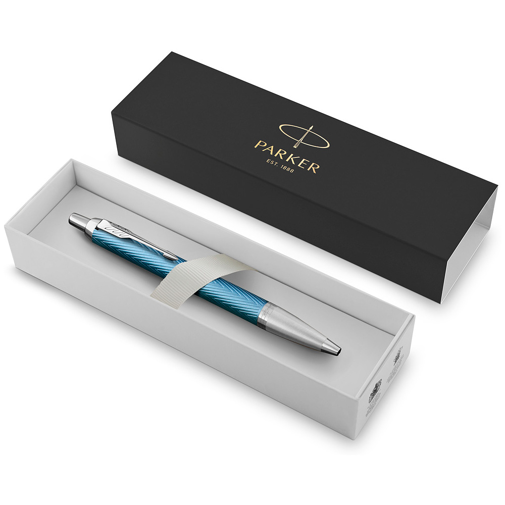 Ручка шариковая автоматическая Parker "IM Premium Blue Grey CT", 1.0 мм, синий, серый, стерж. синий - 5