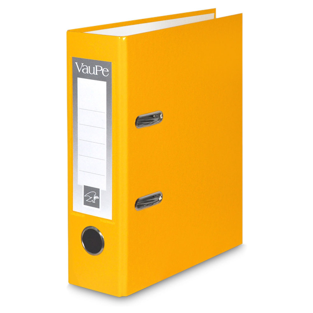 Папка-регистратор "VauPe", А5, 75 мм, ламинированный картон, желтый
