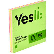 Бумага для заметок на клейкой основе "Yesli:", 75x75 мм