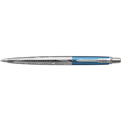 Ручка шариковая автоматическая "Parker Jotter London", 0.7 мм, голубой, серебристый, стерж. синий - 2