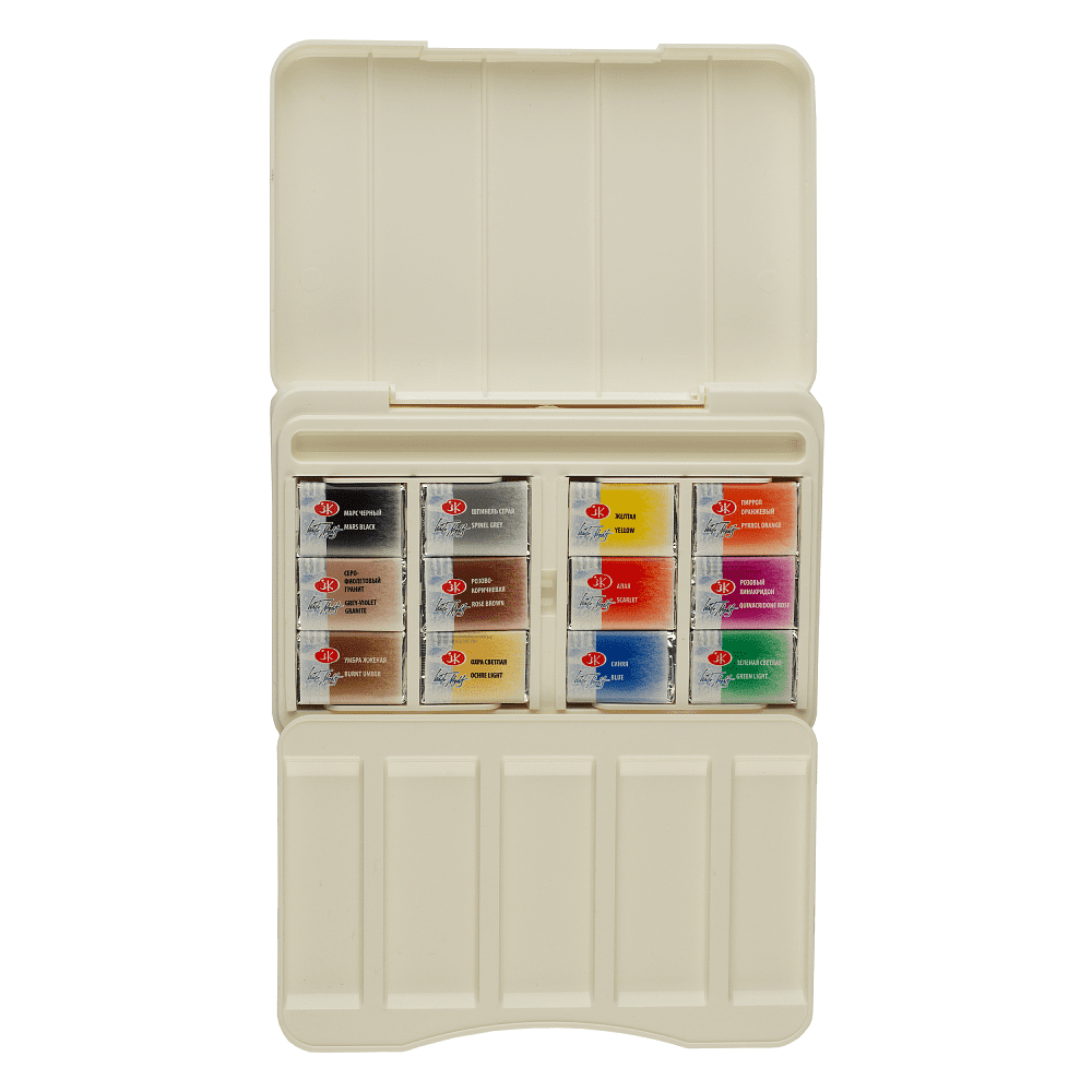 Краски акварельные "Белые ночи анималистика", 12 цветов, кюветы - 10