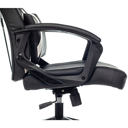 Кресло игровое "Zombie DRIVER", экокожа, пластик, черный, белый - 9