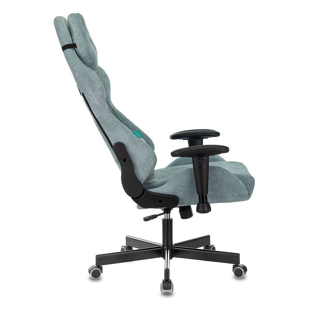 Кресло игровое Бюрократ VIKING "KNIGHT LT28 FABRIC", ткань, металл, серо-голубой  - 4