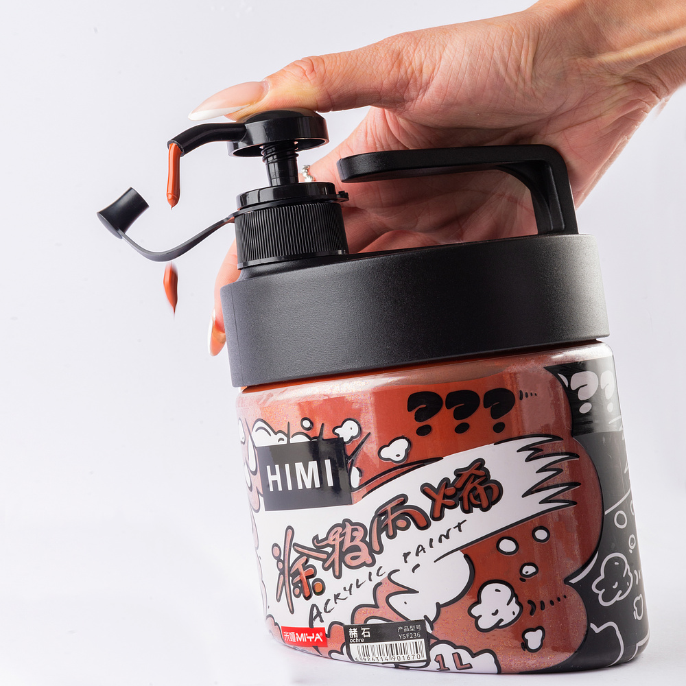 Краски акриловые "Himi Miya", 070 охра, 1 л, банка с помпой - 4