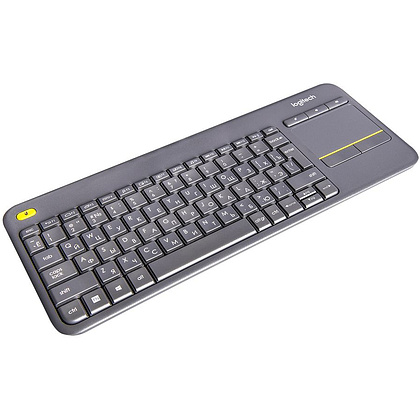 Клавиатура Logitech "Wireless Touch Keybord K400 plus", радио, беспроводная, черный