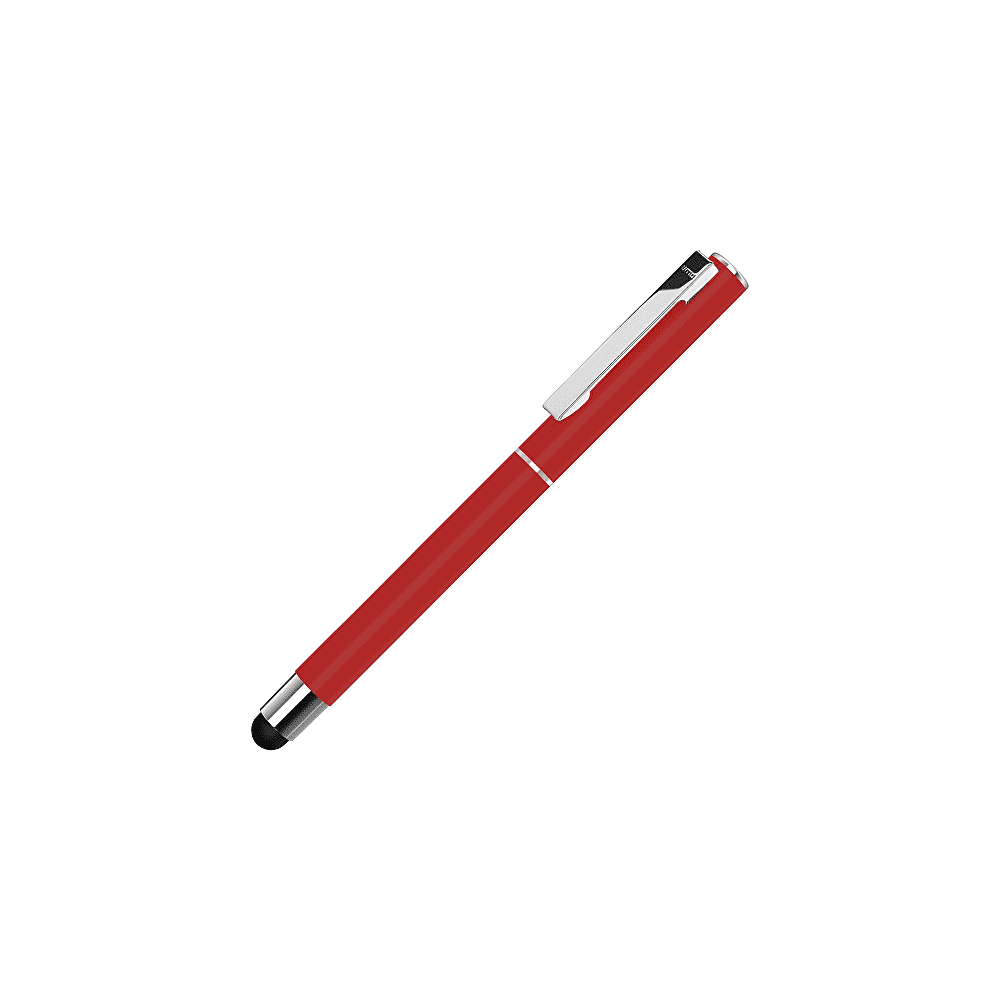 Ручка-роллер "Straight Si R Touch", 0.7 мм, красный, серебристый, стерж. синий