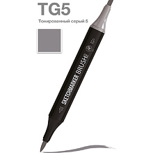 Маркер перманентный двусторонний "Sketchmarker Brush", TG5 тонированный серый 5