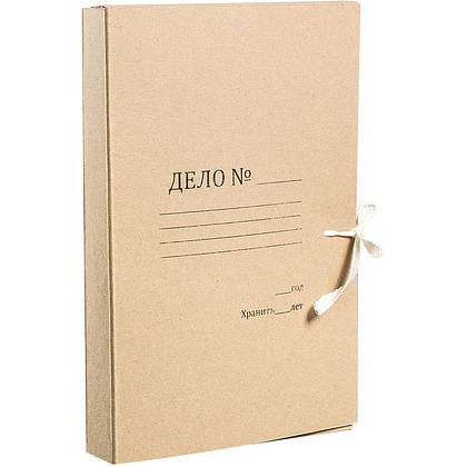 Папка для бумаг "Дело" с завязками, 40 мм, 2 завязки, крафт