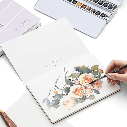 Блок-склейка бумаги для акварели "Himi", 14х21,5 см, 300 г/м2, 20 листов, фиолетовый - 4