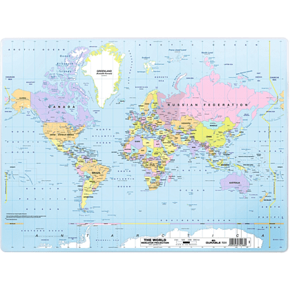 Бювар "Карта мира", 53x40 см, ассорти