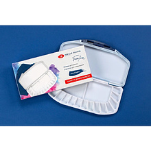 Палитра пластиковая "Белые ночи", прямоугольная, 16 ячеек, с крышкой