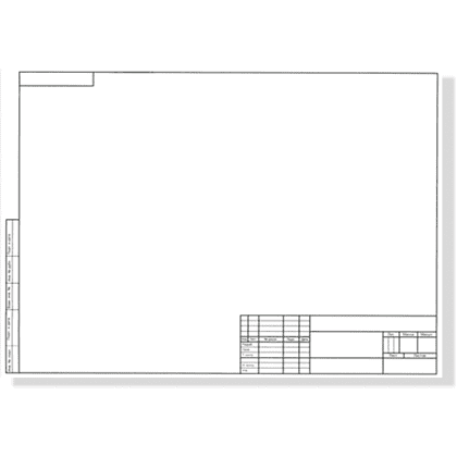 Форматка чертежная А3 с рамкой, горизонтальная ориентация, 200 г