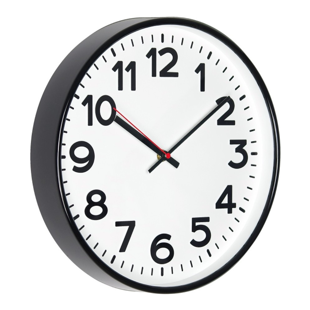 Часы настенные круглые "78770783", пластик, черный