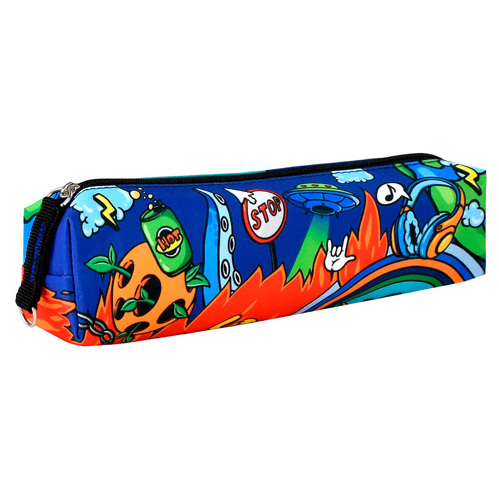 Пенал "Урбан", 1 отделение,  оранжевый, синий