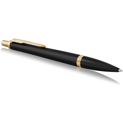 Ручка шариковая автоматическая "Parker Urban Muted Black GT", 0.7 мм, черный, золотистый, стерж. синий - 2