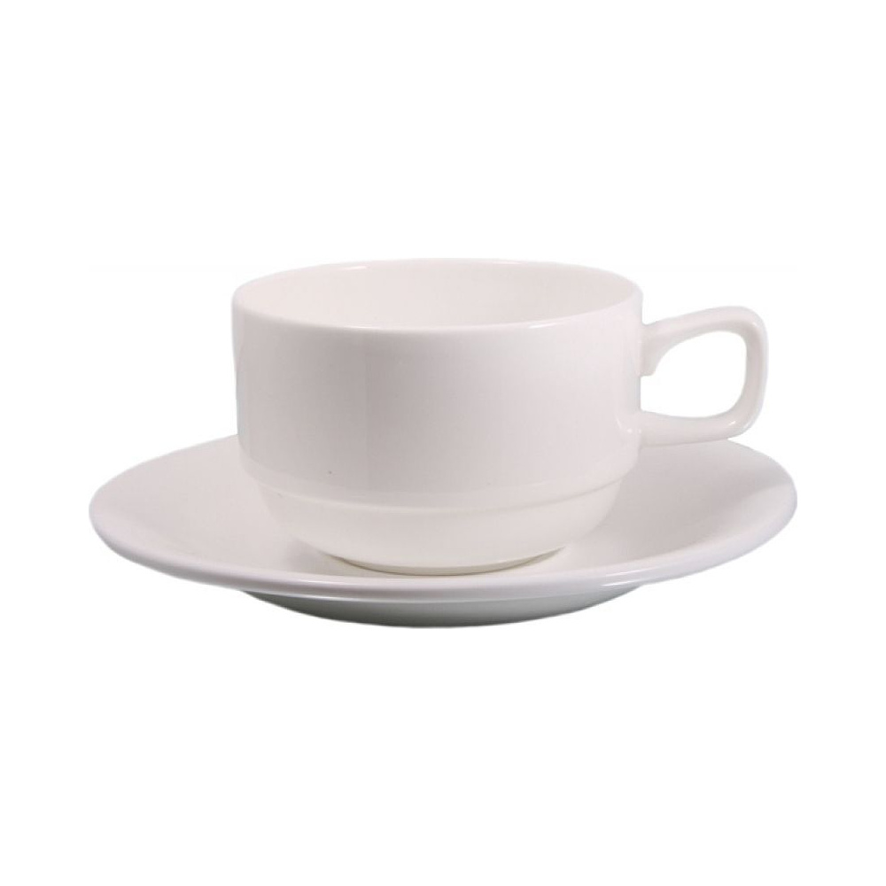 Чашка с блюдцем "WL-993008/AB", фарфор, 220 мл, белый