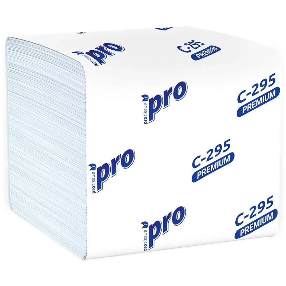 Салфетки бумажные PROtissue 10,5х21 см, 2 слоя, V - сложение, белый, 200 листов