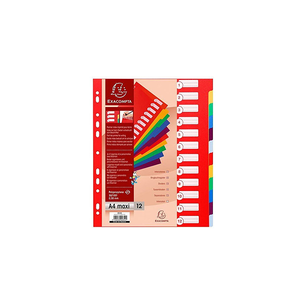 Разделитель "Exacompta", A4, ассорти