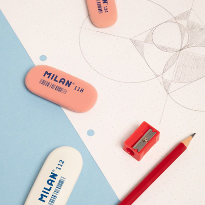 Карандаш простой "Milan", HB, без ластика, красный - 4