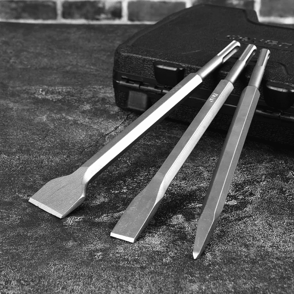 Зубило для отбойного молотка Deli YS EDH-HBZ25280-E1, плоское, 17 x 280 x 25 мм, HEX - 3