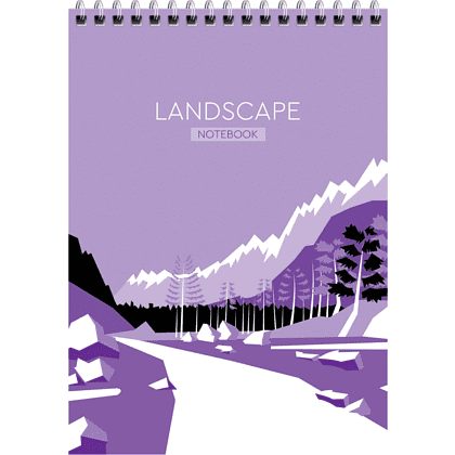 Блокнот "Landscape", А5, 80 листов, клетка, ассорти 