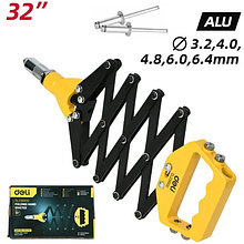 Заклепочник рычажно-складной Deli YS EDL236932, 812 мм, 3.2-6.4 мм, желтый, черный