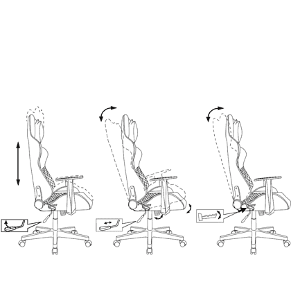Кресло игровое Бюрократ Knight "Catzy", экокожа, пластик, серый, розовый - 19