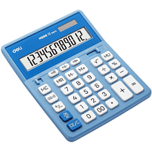 Калькулятор настольный EM888A Deli, 12-разрядный, пластик, голубой