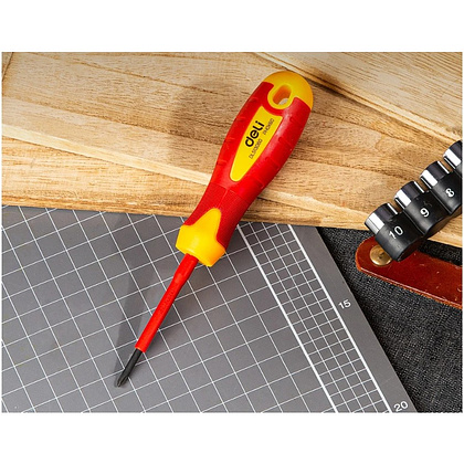 Отвертка диэлектрическая Deli YS EDL513060, PH2х60 мм, желтый, красный - 2