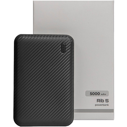 Внешний аккумулятор Power Bank "Rib 5", 5000 mAh, черный - 7