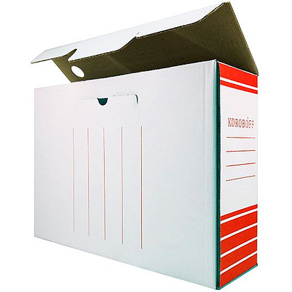 Коробка архивная "Koroboff", 100x322x240 мм, красный - 3