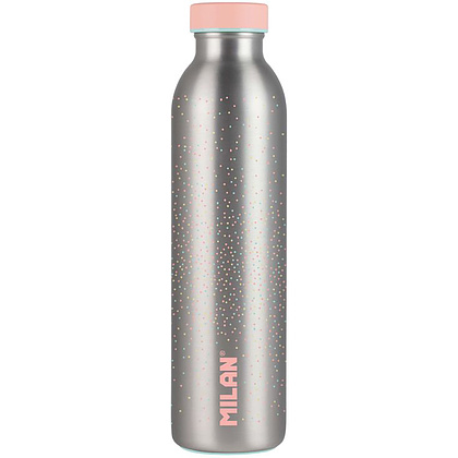 Бутылка термическая "Silver series" Milan, металл, 591 мл, серый, розовый