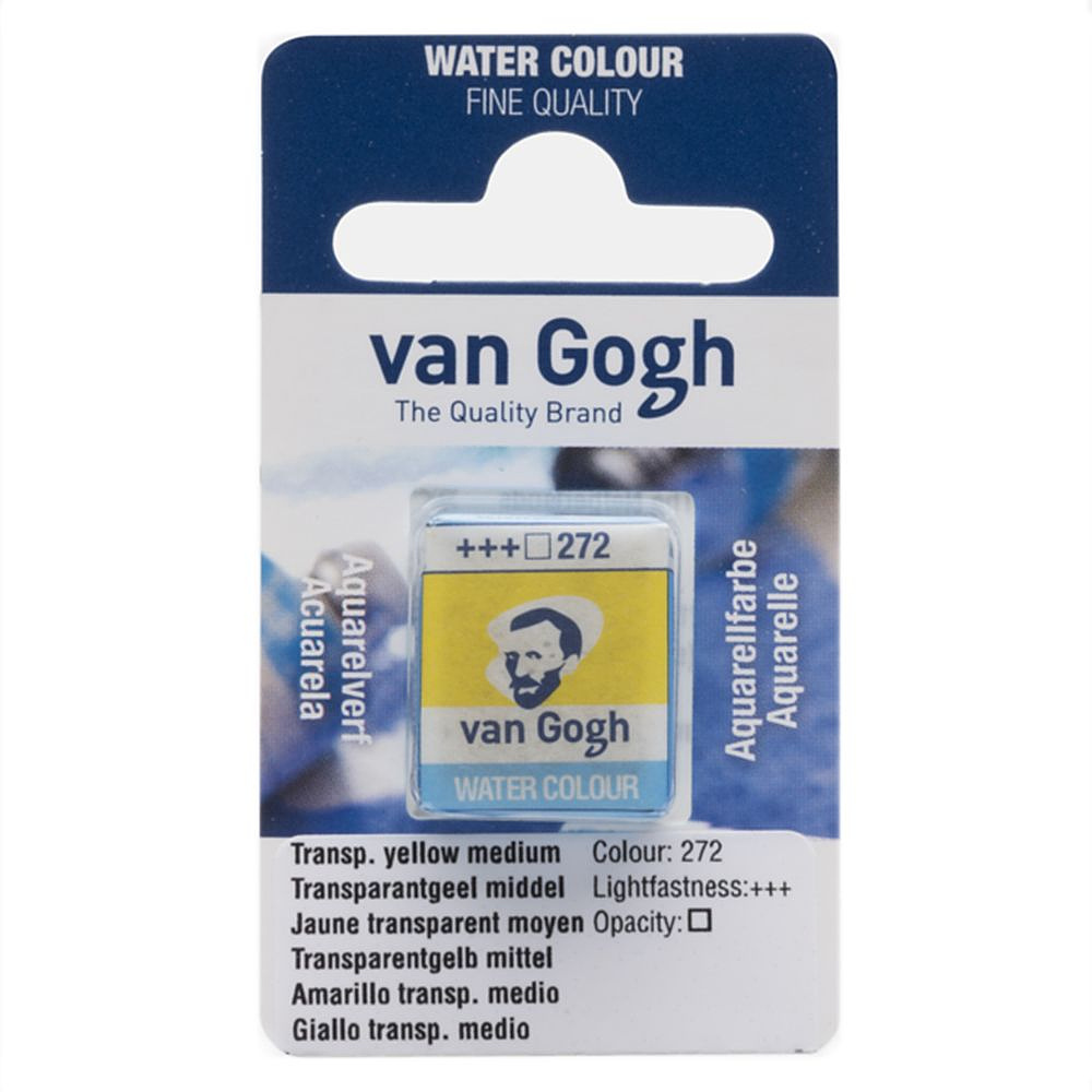 Краски акварельные "Van Gogh", 272 желтый средний прозрачный, кювета