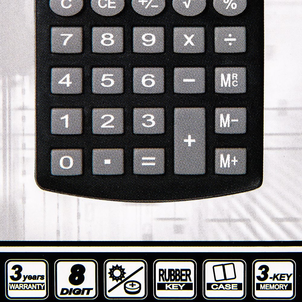 Калькулятор карманный Rebell "SHC200N BX/RE-SHC208 BX", 8-разрядный, черный - 4