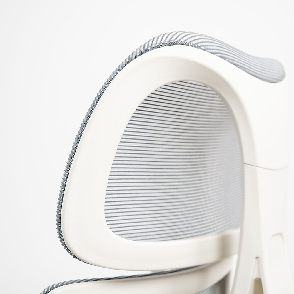 Кресло детское Ergosmart Antey, ткань, пластик, корпус белый, подставка для ног, с чехлом розовым, серый - 16