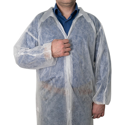 Халат одноразовый спанбонд на липучке, 25 г/м2, размер 3ХL, 10 шт/упак, белый