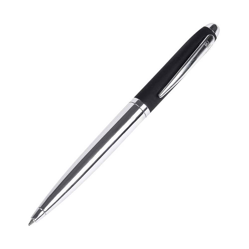 Ручка шариковая автоматическая "Senator Nautic", 1.0 мм, черный, серебристый, стерж. синий