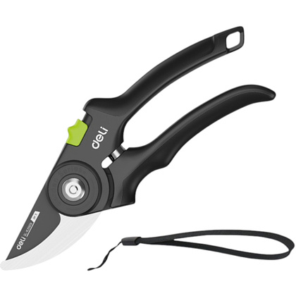 Секатор садовый Deli GS EDL-YL0003, 203 мм, SK5, черный
