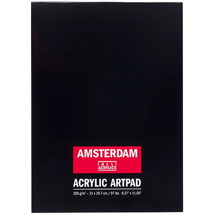 Скетчбук "Amsterdam Acrylic Artpad", A4, 200 г/м2, 30 листов, черный