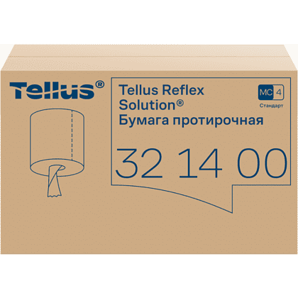 Протирочная бумага Tellus Reflex, Стандарт c центральной вытяжкой, 1 слой, 270 м, MC4 - 3